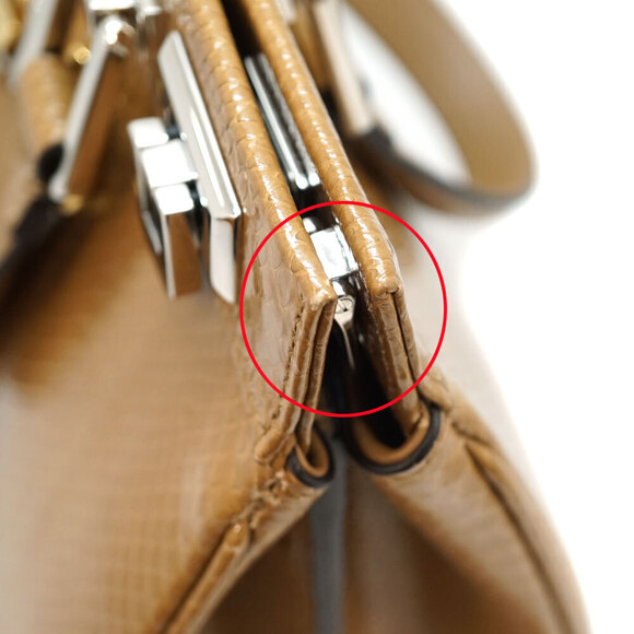 Gucci Handbag Strap Snake GG Horsebit Zumi Line Python Brown Bag - Picture 8 of 9